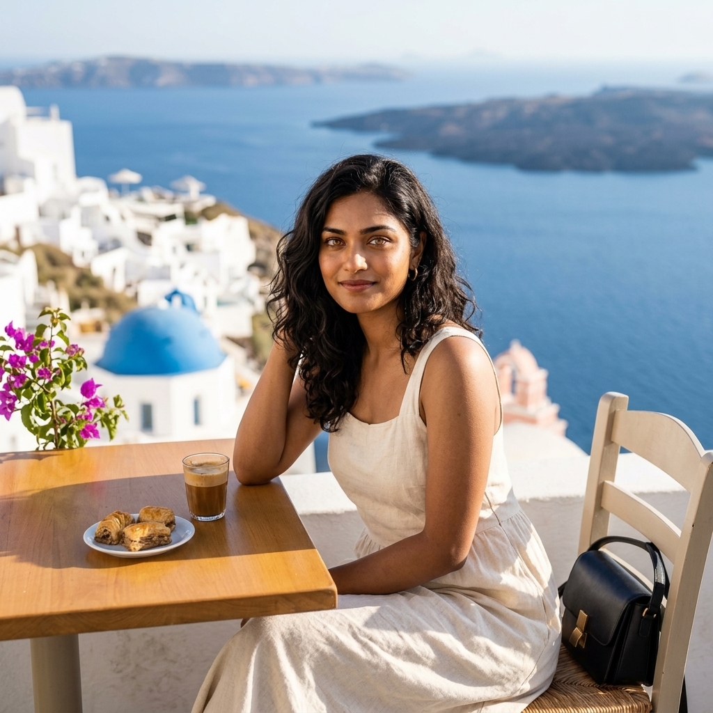 Scene 2: Santorini Seaside Terrace