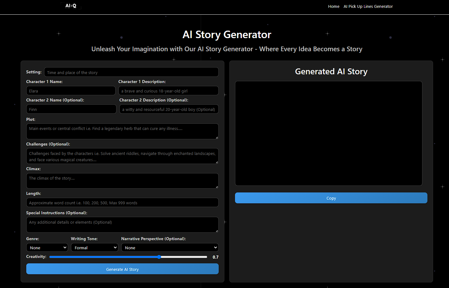 Free & Unlimited AI Story Generator | No Sign-up