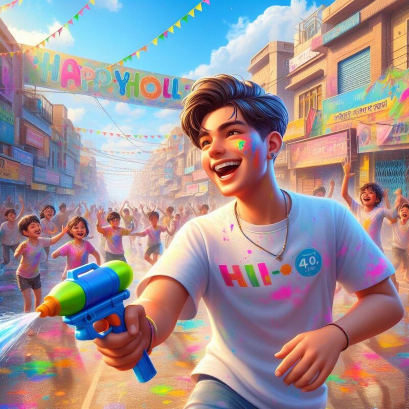 Happy holi 3d ai images with bing image creator
