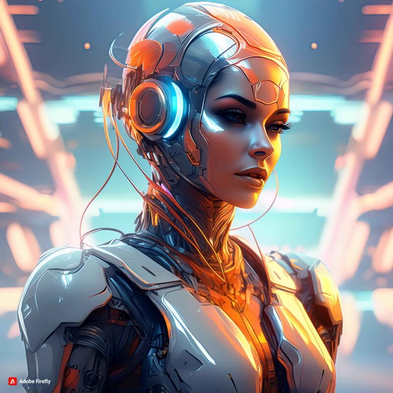 What is Adobe Firefly Image 3 & How to Use it? 5 an image of a robot-woman created with adobe firefly iamge 3