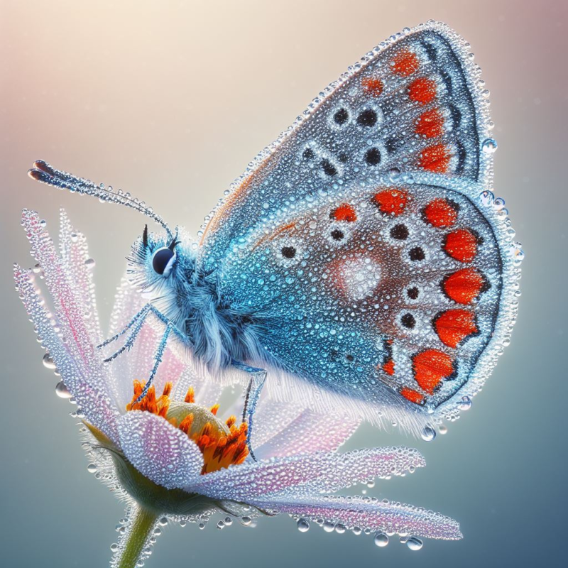 Top 5 Free AI Image Generator Apps for Android 3 A close-up photo of a butterfly with dewdrops on its wings