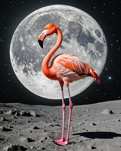 Top 5 Free AI Image Generator Apps for Android 10 flamingo on moon