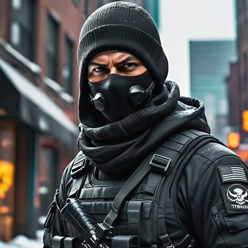 Top 5 Free AI Image Generator Apps for Android 6 A rogue agent from tom clancy's the division,handsome strong man wearing balaclava