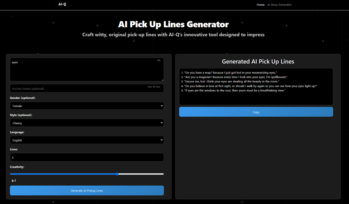 The Best AI Pick Up Lines Generator in 2024 4 AI Pick-up Line Generator by AI-Q